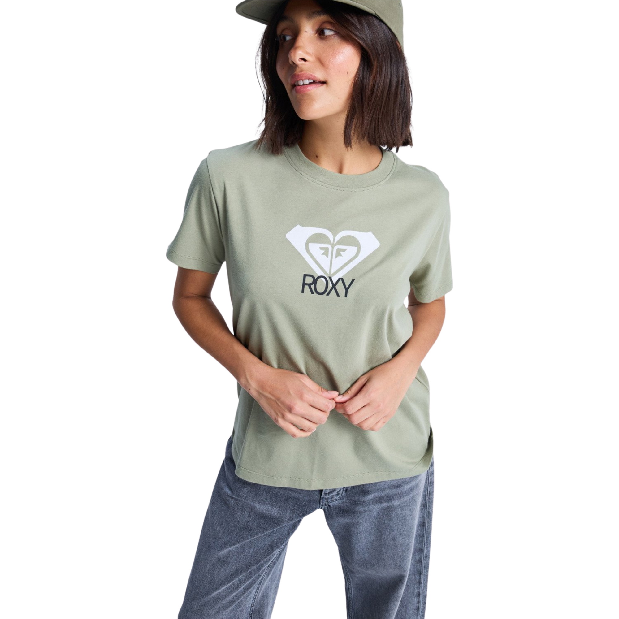 2026 Roxy Dame Ocean Vej Kunst T-Shirt ERJZT06015 - Oil Green